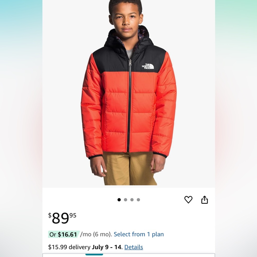 The North Face Boys' Reversible Perrito Jacket, Flare Large - Picture 6 of 6